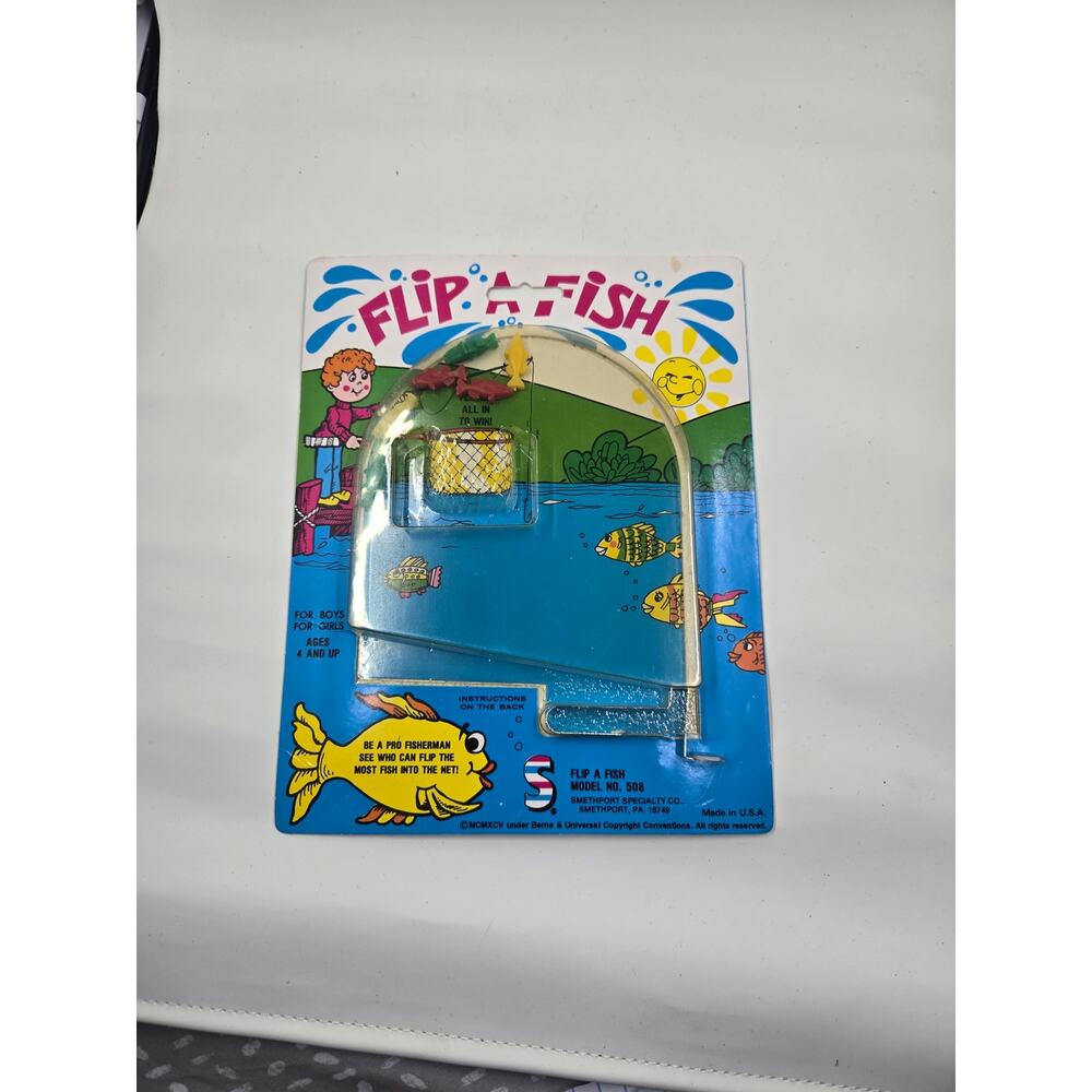 Vintage 1981 Smethport Flip-A-Fish Handheld Game Model 508 New On Card NOS